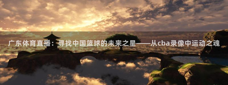广东体育直播：寻找中国篮球的未来之星——从cba录像中运动之魂